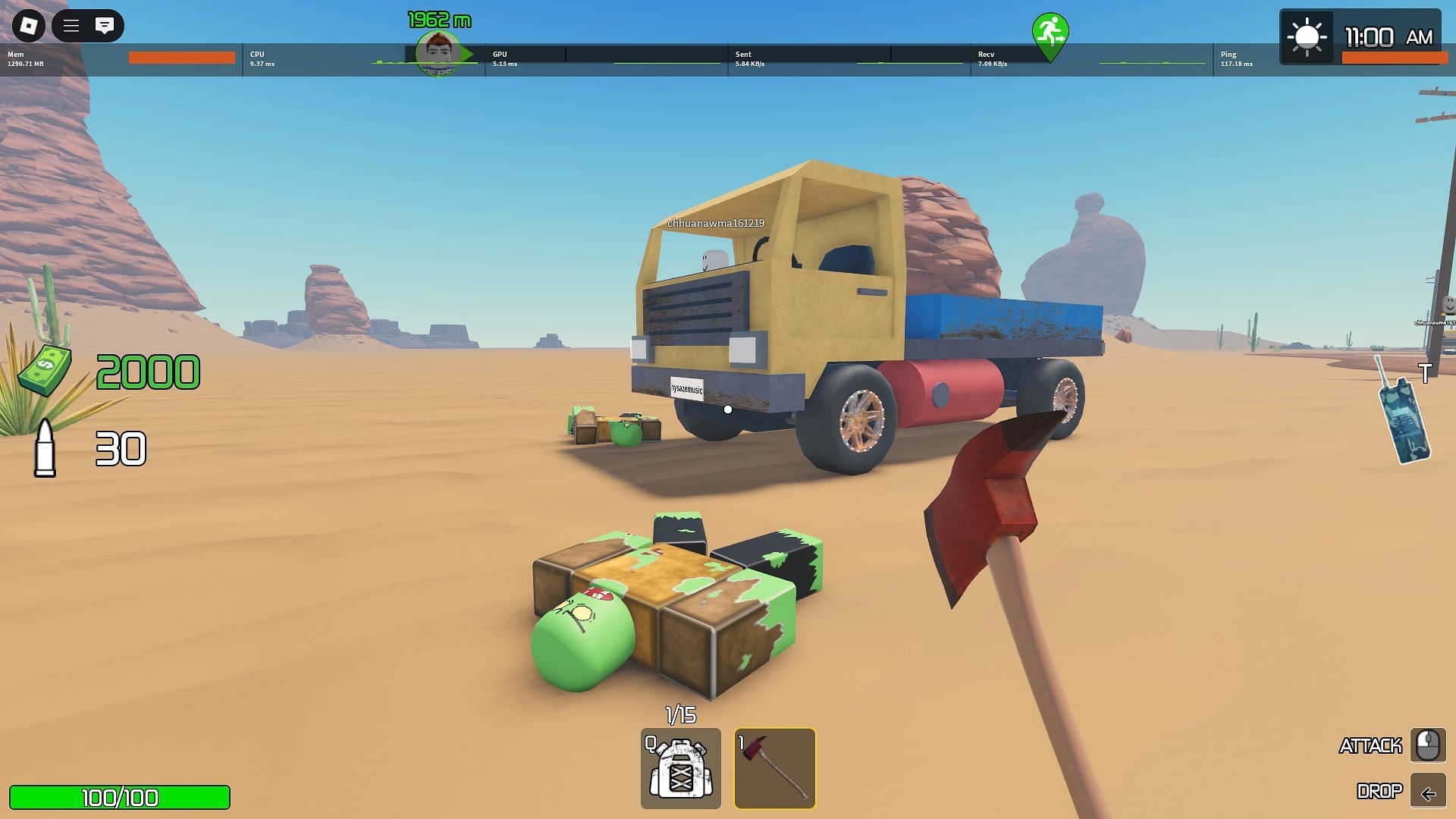 Playing Mad Road as a beginner (Image via SK Gaming || Roblox)